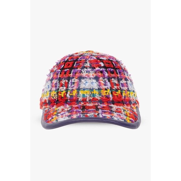 NWT Gucci Check Lamé Tweed Baseball Hat 'Multicolor SZ M - Picture 2 of 10